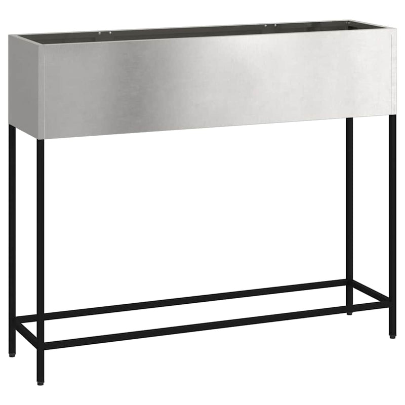 vidaXL Magas Kerti Cserép Ezüst 100 x 26 x 82 cm Rozsdamentes acél