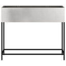 vidaXL Magas Kerti Cserép Ezüst 100 x 26 x 82 cm Rozsdamentes acél