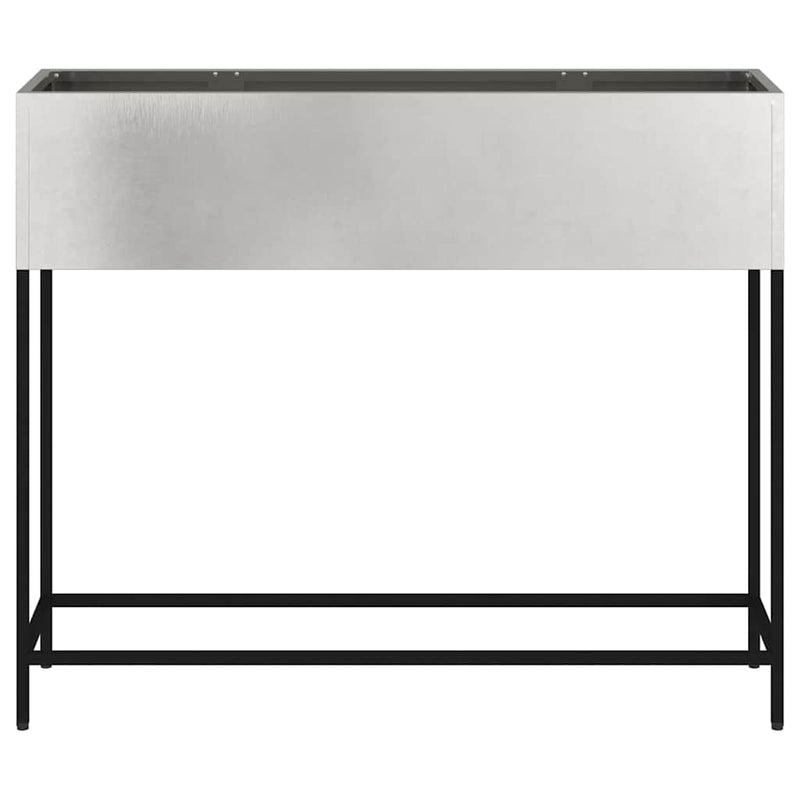 vidaXL Magas Kerti Cserép Ezüst 100 x 26 x 82 cm Rozsdamentes acél