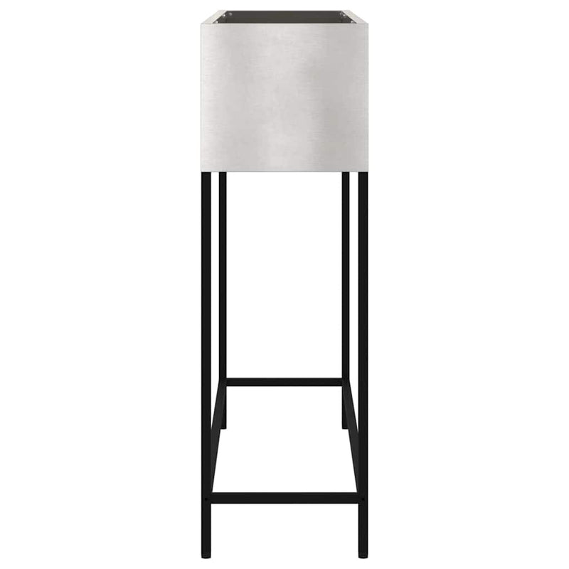 vidaXL Magas Kerti Cserép Ezüst 100 x 26 x 82 cm Rozsdamentes acél