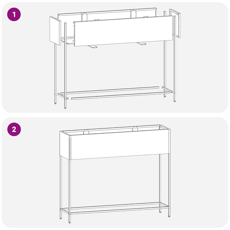 vidaXL Magas Kerti Cserép Ezüst 100 x 26 x 82 cm Horganyzott acél