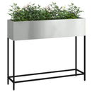 vidaXL Magas Kerti Cserép Ezüst 100 x 26 x 82 cm Horganyzott acél