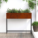 vidaXL Magas Kerti Cserép Rozsdás 100 x 26 x 82 cm Időjárásálló acél