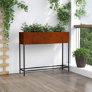 vidaXL Magas Kerti Cserép Rozsdás 100 x 26 x 82 cm Időjárásálló acél