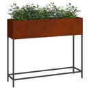 vidaXL Magas Kerti Cserép Rozsdás 100 x 26 x 82 cm Időjárásálló acél