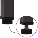 vidaXL Magas Kerti Cserép Fekete 60 x 26 x 45 cm Acél