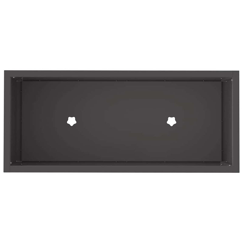 vidaXL Magas Kerti Cserép Fekete 60 x 26 x 45 cm Acél