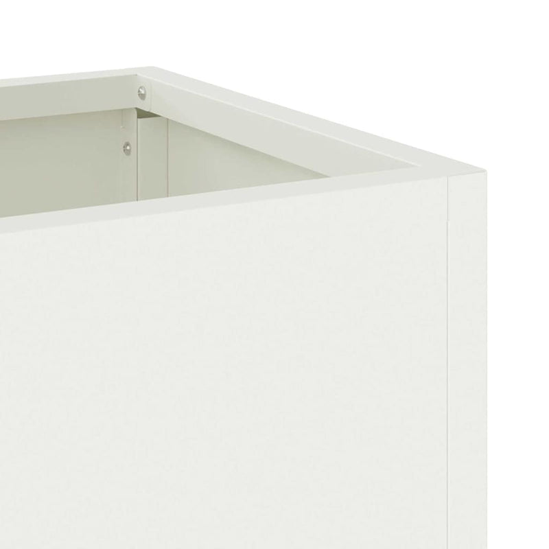 vidaXL Magas Kerti Cserép Fehér 60 x 26 x 45 cm Acél
