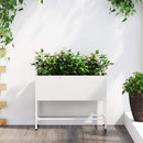 vidaXL Magas Kerti Cserép Fehér 60 x 26 x 48 cm Acél