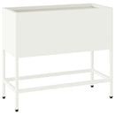 vidaXL Magas Kerti Cserép Fehér 60 x 26 x 48 cm Acél