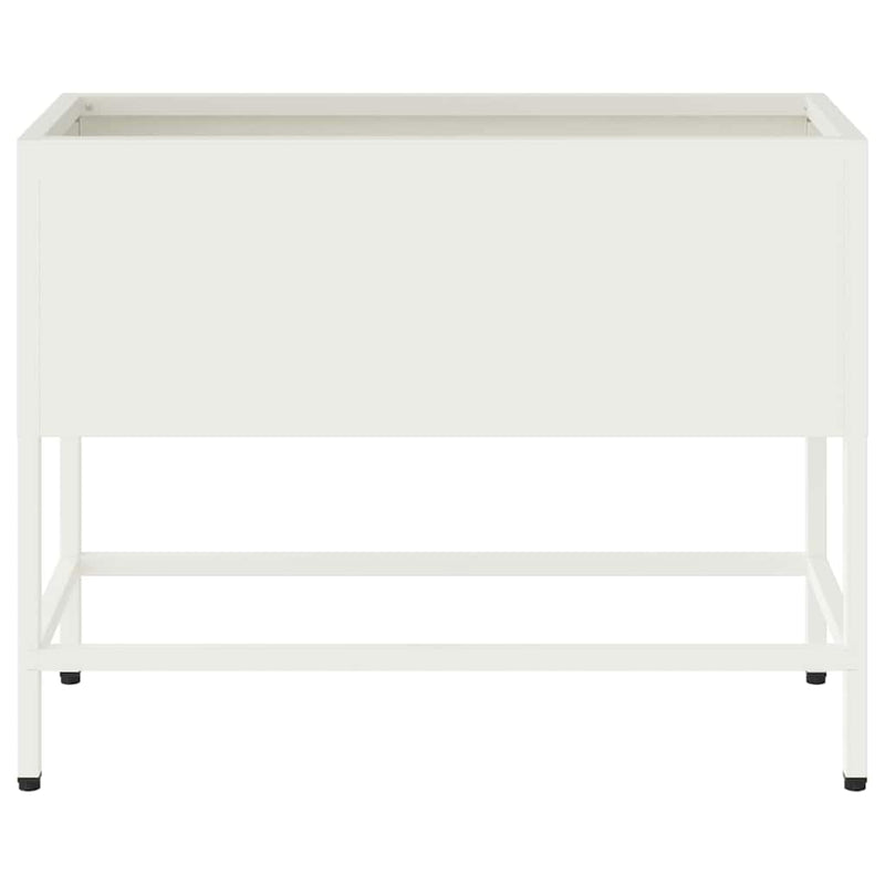 vidaXL Magas Kerti Cserép Fehér 60 x 26 x 45 cm Acél