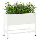 vidaXL Magas Kerti Cserép Fehér 60 x 26 x 48 cm Acél