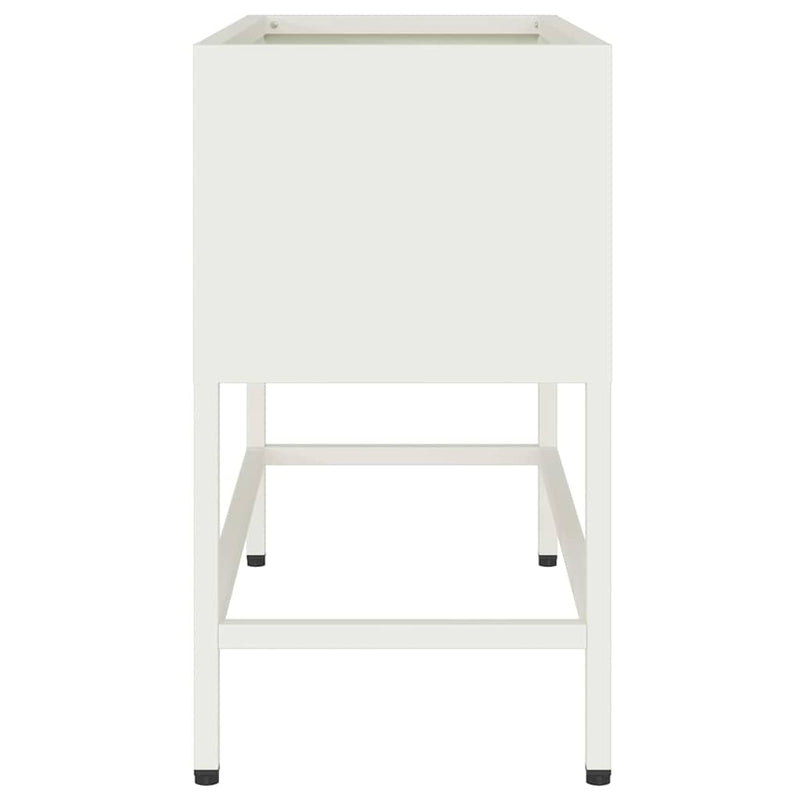 vidaXL Magas Kerti Cserép Fehér 60 x 26 x 45 cm Acél
