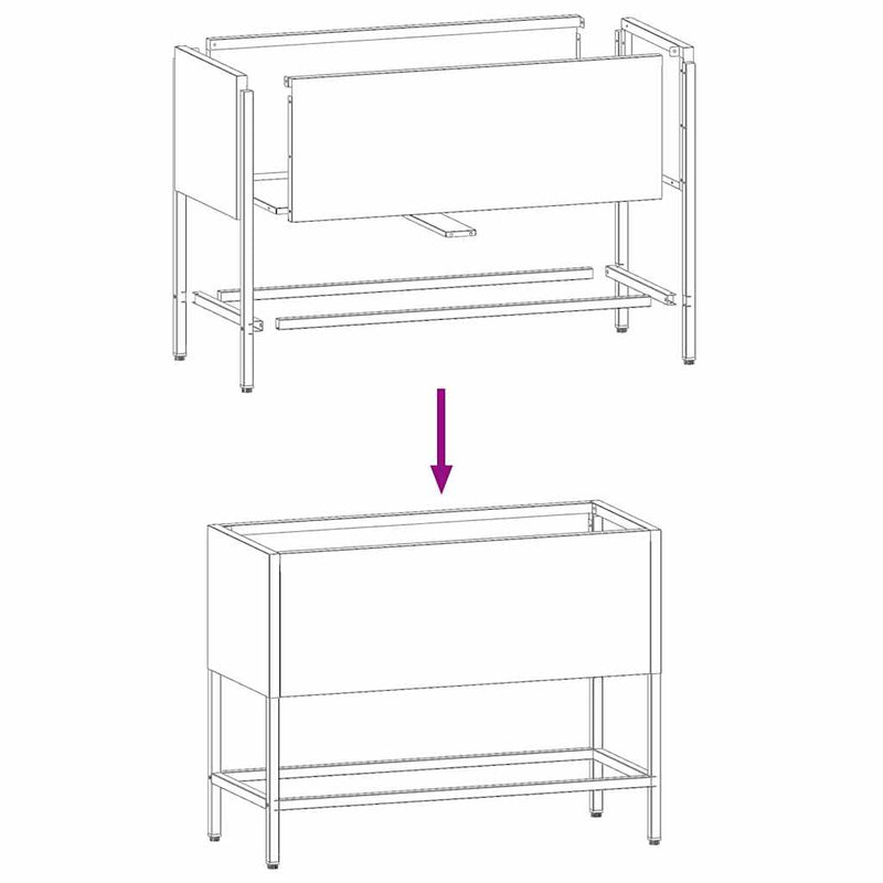 vidaXL Magas Kerti Cserép Antracit 60 x 26 x 45 cm Acél