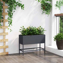 vidaXL Magas Kerti Cserép Antracit 60 x 26 x 45 cm Acél