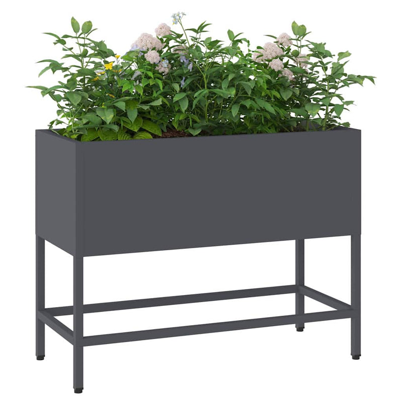 vidaXL Magas Kerti Cserép Antracit 60 x 26 x 45 cm Acél