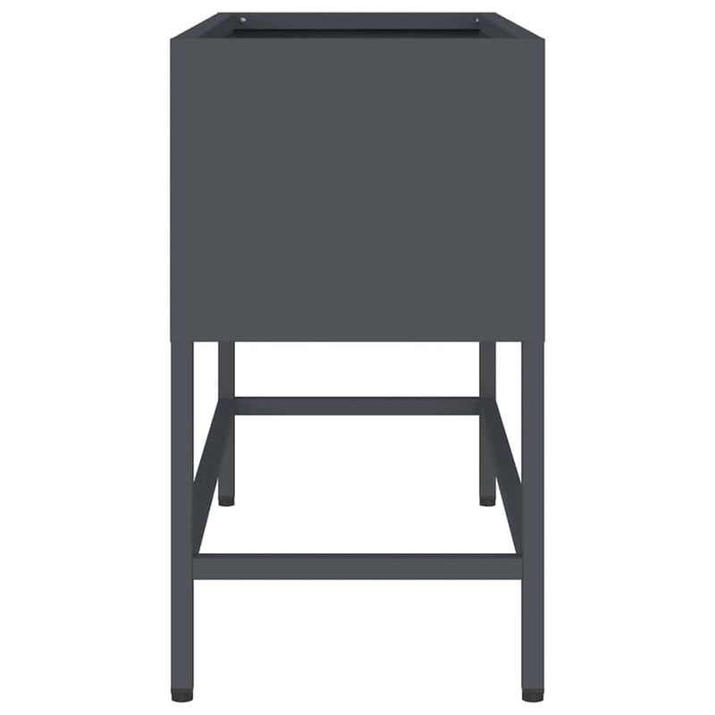 vidaXL Magas Kerti Cserép Antracit 60 x 26 x 45 cm Acél