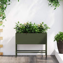 vidaXL Magas Kerti Cserép Oliva zöld 60 x 26 x 45 cm Acél