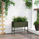 vidaXL Magas Kerti Cserép Oliva zöld 60 x 26 x 45 cm Acél