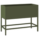 vidaXL Magas Kerti Cserép Oliva zöld 60 x 26 x 45 cm Acél