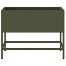 vidaXL Magas Kerti Cserép Oliva zöld 60 x 26 x 45 cm Acél