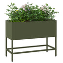 vidaXL Magas Kerti Cserép Oliva zöld 60 x 26 x 45 cm Acél