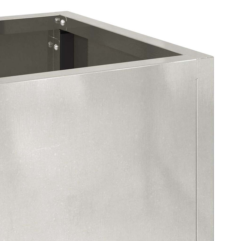 vidaXL Magas Kerti Cserép Ezüst 60 x 26 x 45 cm Rozsdamentes acél