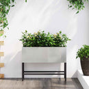 vidaXL Magas Kerti Cserép Ezüst 60 x 26 x 45 cm Rozsdamentes acél