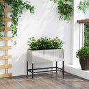 vidaXL Magas Kerti Cserép Ezüst 60 x 26 x 45 cm Rozsdamentes acél