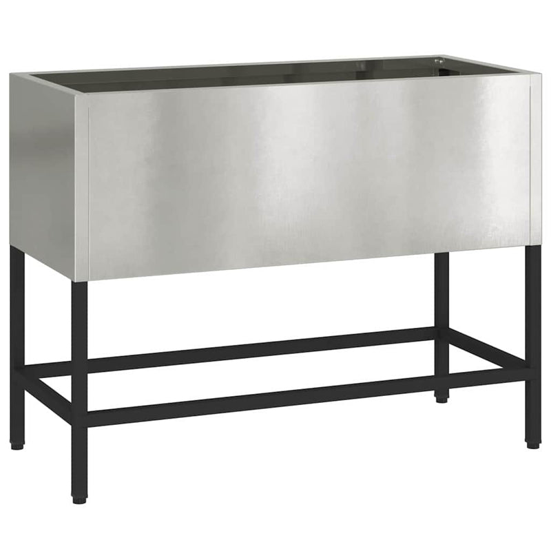 vidaXL Magas Kerti Cserép Ezüst 60 x 26 x 45 cm Rozsdamentes acél