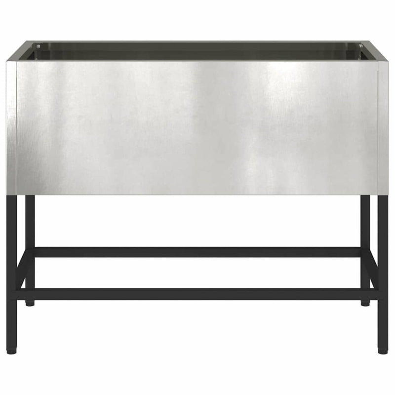 vidaXL Magas Kerti Cserép Ezüst 60 x 26 x 45 cm Rozsdamentes acél