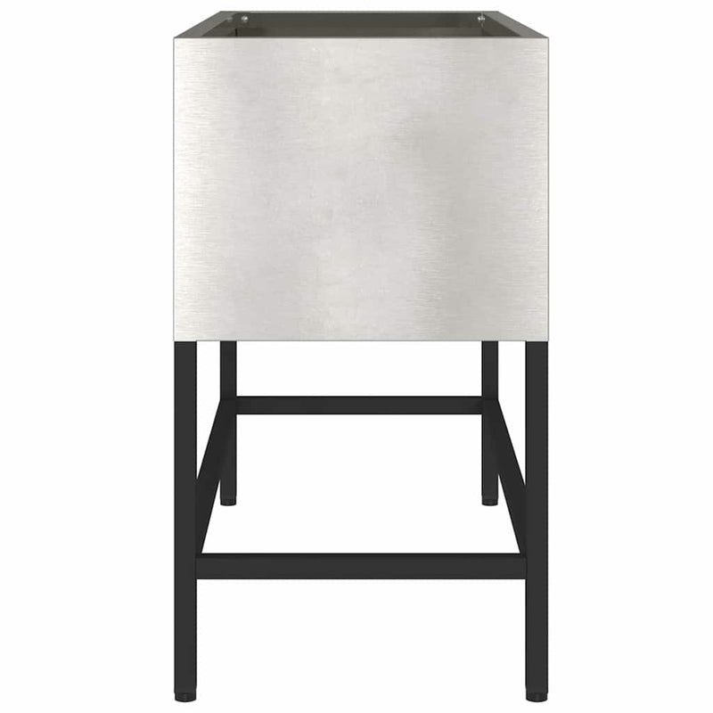 vidaXL Magas Kerti Cserép Ezüst 60 x 26 x 45 cm Rozsdamentes acél