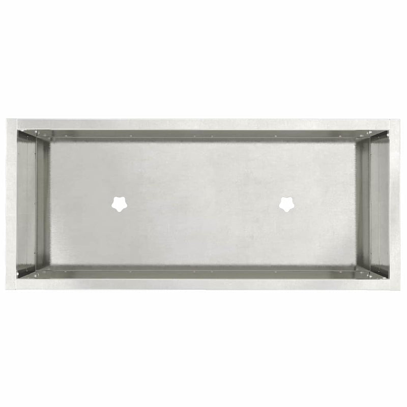vidaXL Magas Kerti Cserép Ezüst 60 x 26 x 45 cm Rozsdamentes acél