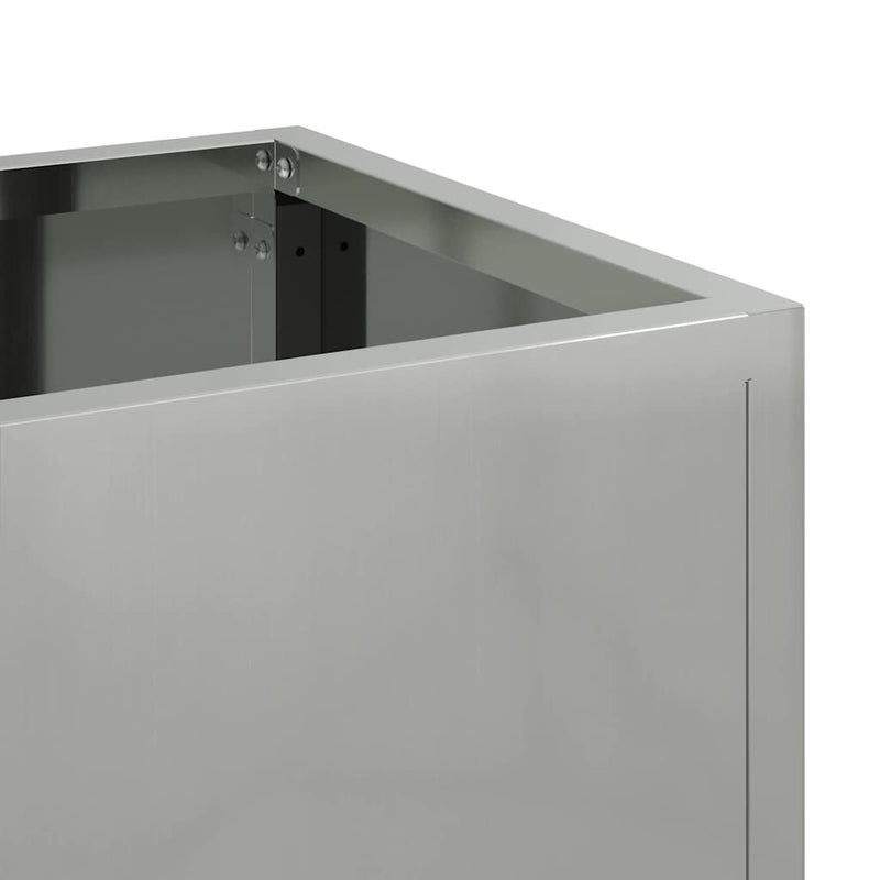 vidaXL Magas Kerti Cserép Ezüst 60 x 26 x 45 cm Horganyzott acél