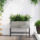 vidaXL Magas Kerti Cserép Ezüst 60 x 26 x 45 cm Horganyzott acél