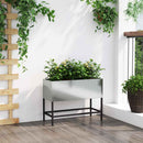 vidaXL Magas Kerti Cserép Ezüst 60 x 26 x 45 cm Horganyzott acél