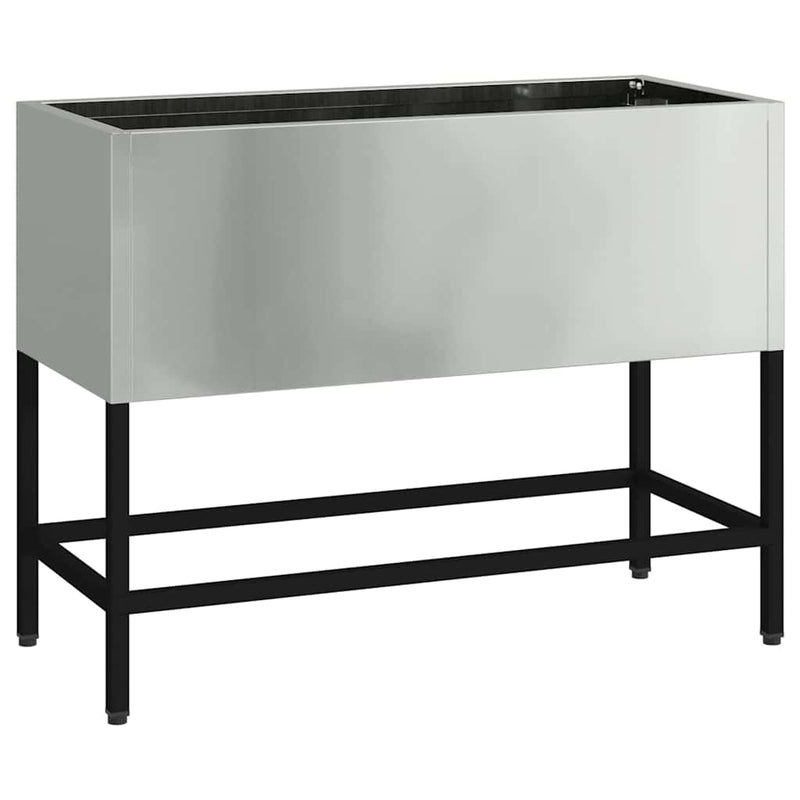vidaXL Magas Kerti Cserép Ezüst 60 x 26 x 45 cm Horganyzott acél