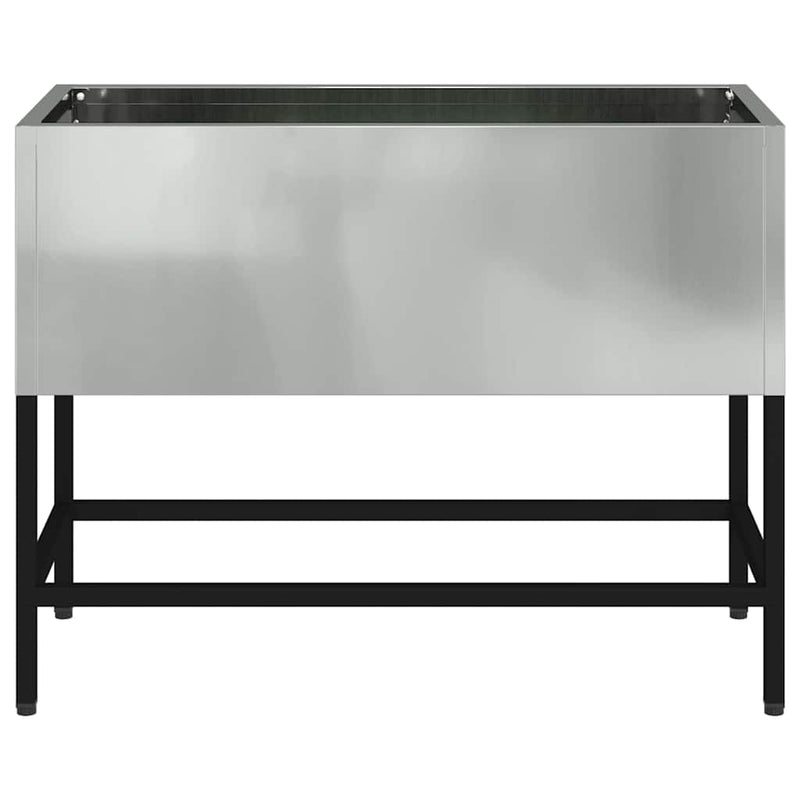 vidaXL Magas Kerti Cserép Ezüst 60 x 26 x 45 cm Horganyzott acél