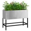 vidaXL Magas Kerti Cserép Ezüst 60 x 26 x 45 cm Horganyzott acél