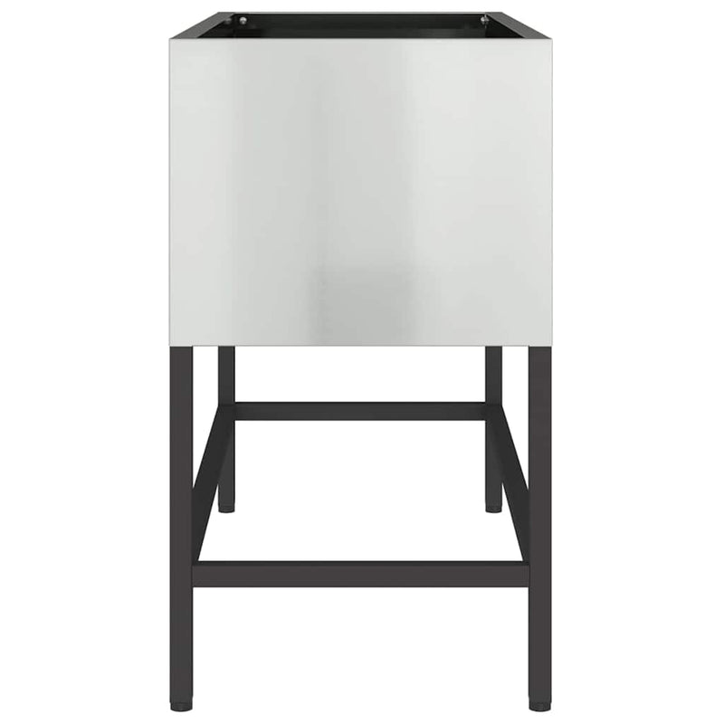 vidaXL Magas Kerti Cserép Ezüst 60 x 26 x 45 cm Horganyzott acél
