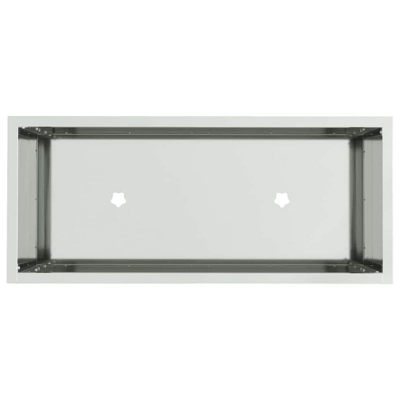 vidaXL Magas Kerti Cserép Ezüst 60 x 26 x 45 cm Horganyzott acél