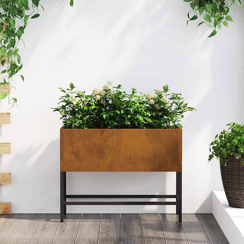 vidaXL Magas Kerti Cserép Rozsdás 60 x 26 x 45 cm Időjárásálló acél