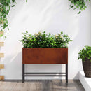 vidaXL Magas Kerti Cserép Rozsdás 60 x 26 x 45 cm Időjárásálló acél