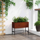 vidaXL Magas Kerti Cserép Rozsdás 60 x 26 x 45 cm Időjárásálló acél