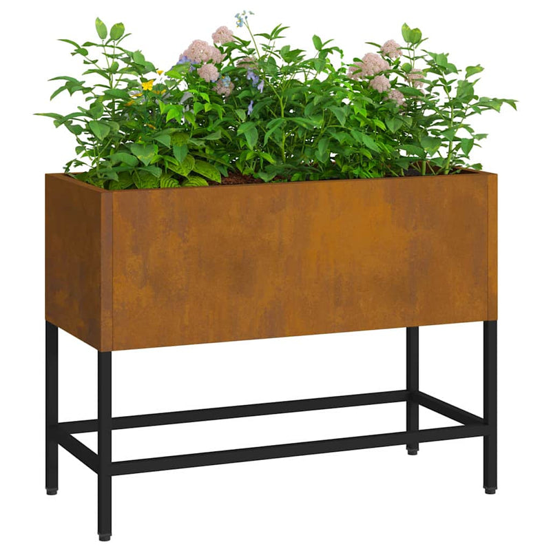 vidaXL Magas Kerti Cserép Rozsdás 60 x 26 x 45 cm Időjárásálló acél