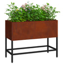 vidaXL Magas Kerti Cserép Rozsdás 60 x 26 x 45 cm Időjárásálló acél