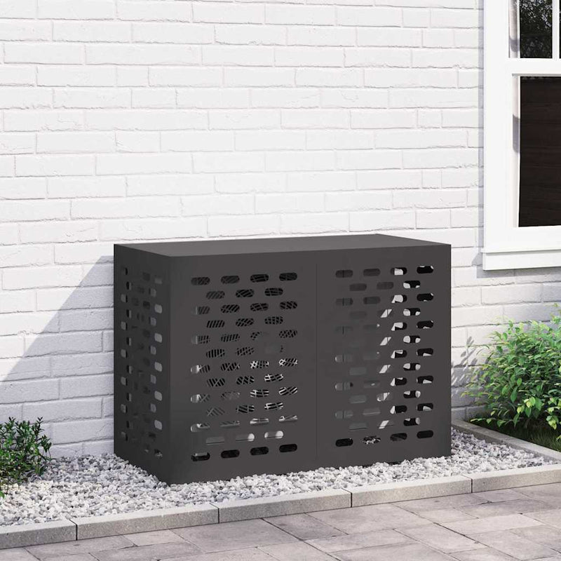 vidaXL Légkondicionáló Takaró Fekete 100 x 50 x 70 cm Acél