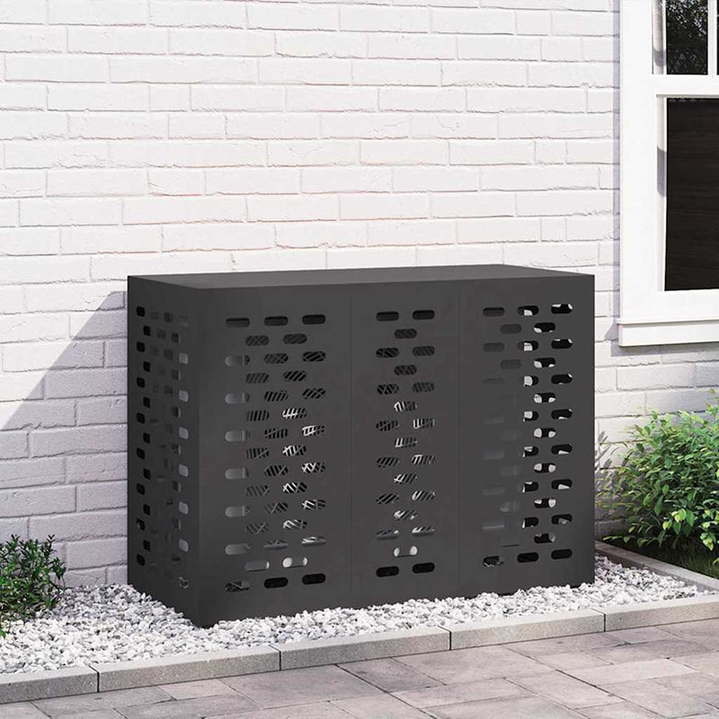vidaXL Légkondicionáló Takaró Fekete 110 x 50 x 80 cm Acél