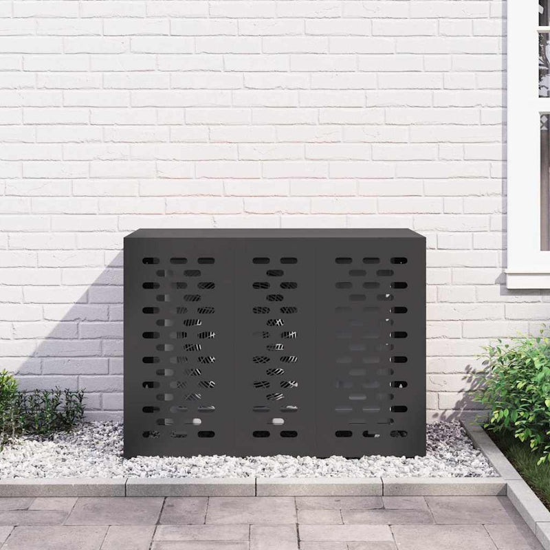 vidaXL Légkondicionáló Takaró Fekete 110 x 50 x 80 cm Acél