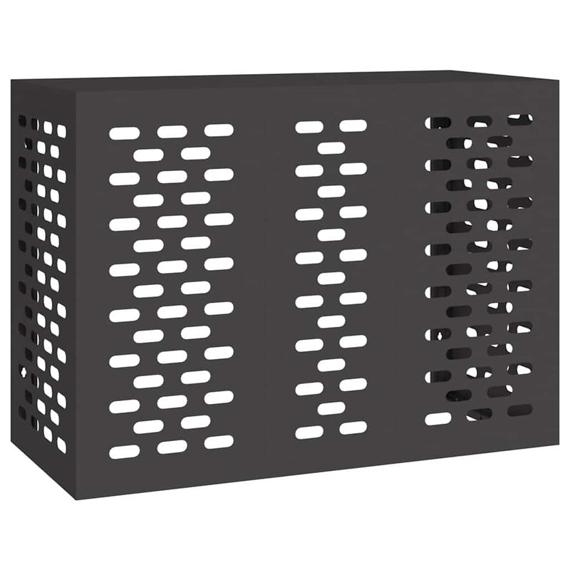 vidaXL Légkondicionáló Takaró Fekete 110 x 50 x 80 cm Acél